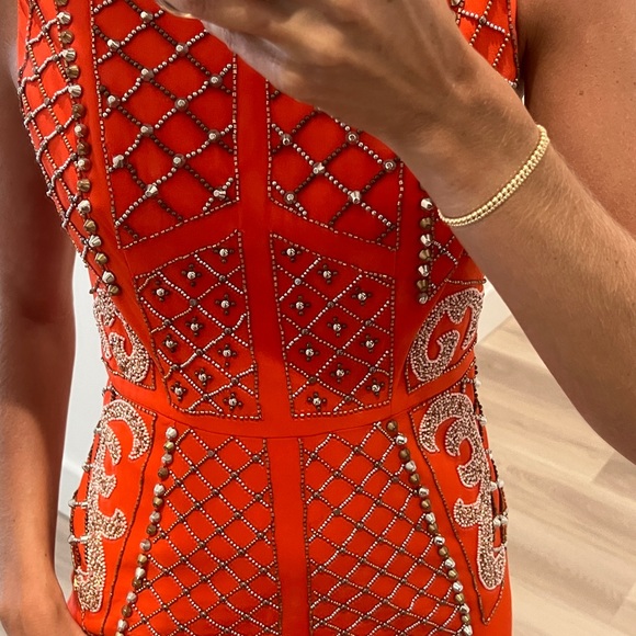 Beaded Orange Dress from Anthropologie - Picture 4 of 6